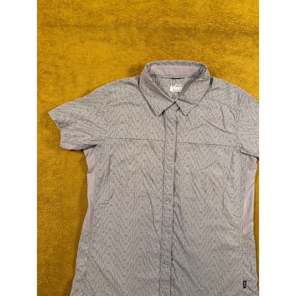 REI Coop Womens XS Short Sleeve Button Up Shirt Lightweight Pattern Outdoor - Picture 6 of 12